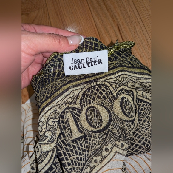 3S. NWT JEAN PAUL GAULTIER CARTOUCHE MESH CREW LONG SLEEVE TOP - Picture 7 of 8